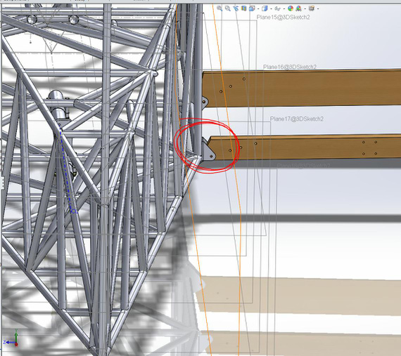 Spars on fuse (rest of wing hidden from view not to obstruct