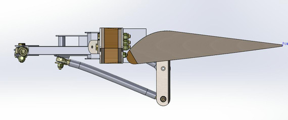 Aileron pushrod, tweaked to fit