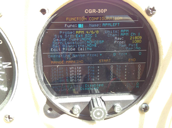 Left mag RPM raw signal value