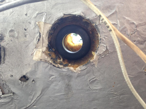 Reused existing hole, new grommet